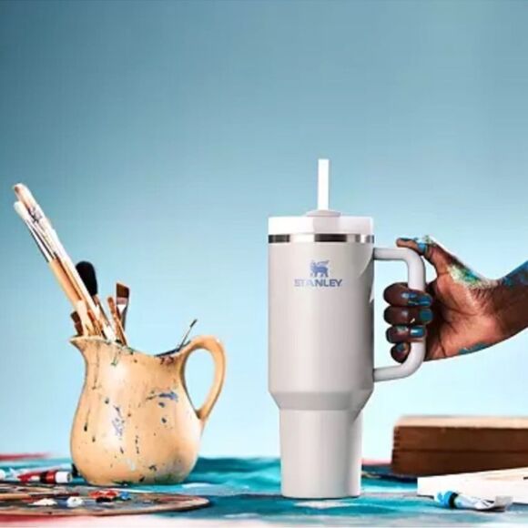 STANLEY THE FOG GRAY BLUE WHITE 40 OZ 1.18 L FLOWSTATE QUENCHER H2.0 TUMBER - Picture 3 of 11